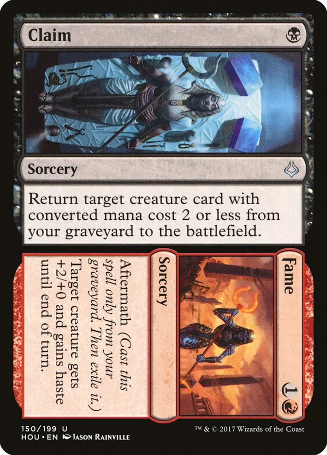 2017 Hour of Devastation Claim // Fame #150 uncommon card image