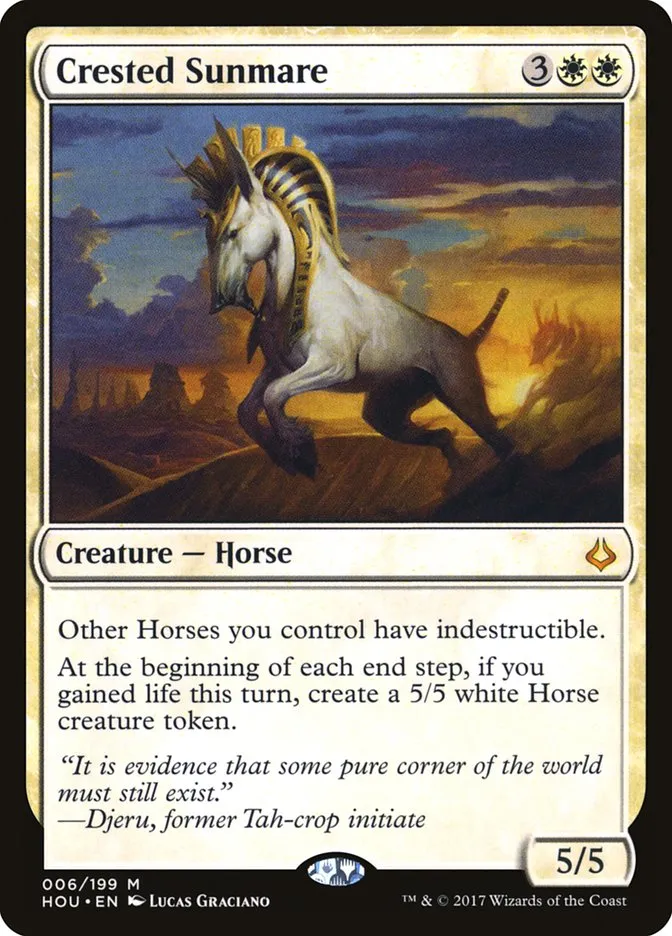 2017 Hour of Devastation Crested Sunmare mythic #6 mythic card image