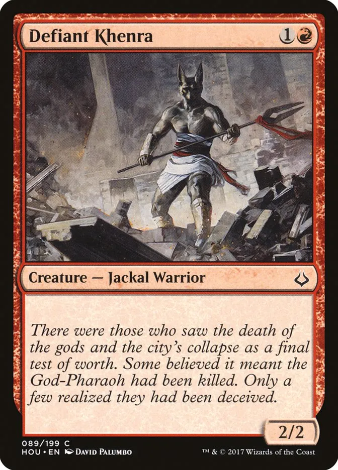 2017 Hour of Devastation Defiant Khenra common #89 common card image