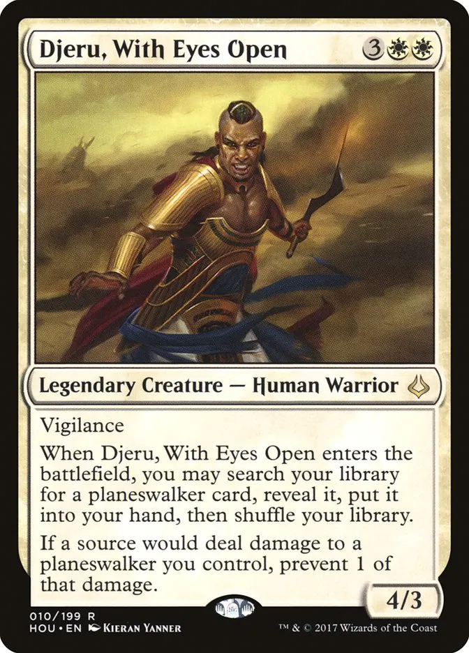 2017 Hour of Devastation Djeru, With Eyes Open rare #10 rare card image