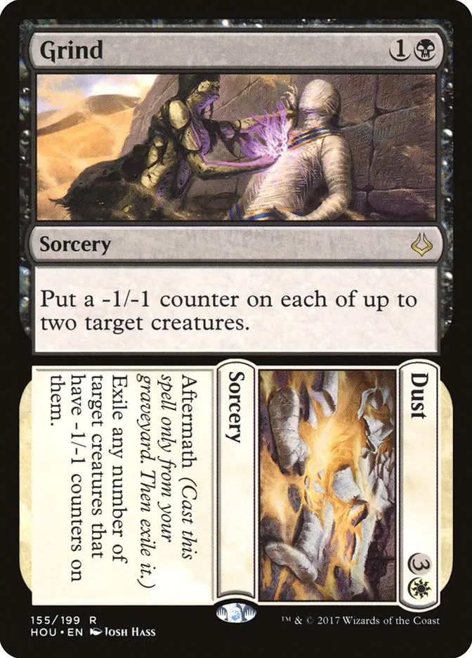 2017 Hour of Devastation Grind // Dust #155 rare card image