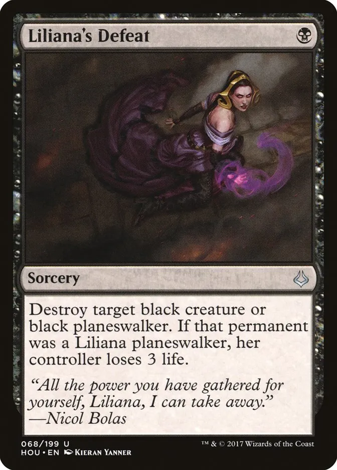 2017 Hour of Devastation Liliana's Defeat #68 uncommon card image