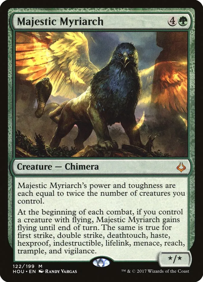 2017 Hour of Devastation Majestic Myriarch #122 mythic card image