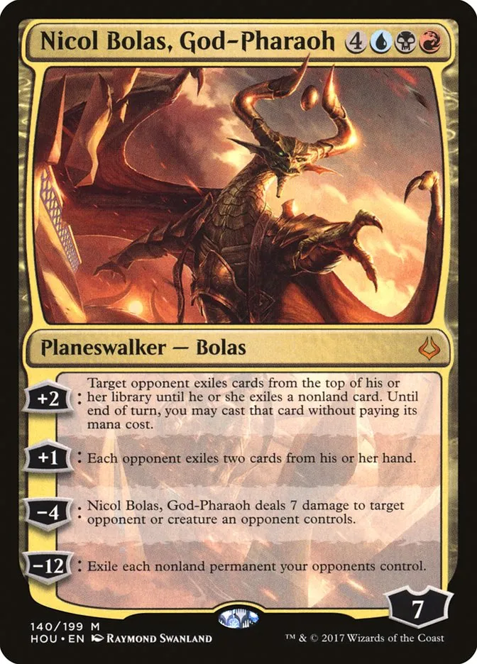 2017 Hour of Devastation Nicol Bolas, God-Pharaoh mythic #140 mythic card image
