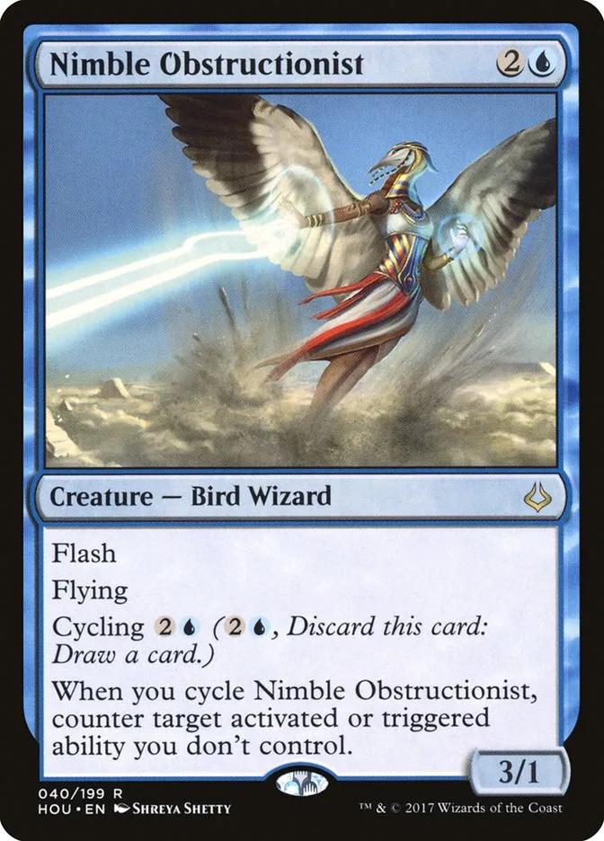 2017 Hour of Devastation Nimble Obstructionist rare #40 rare card image