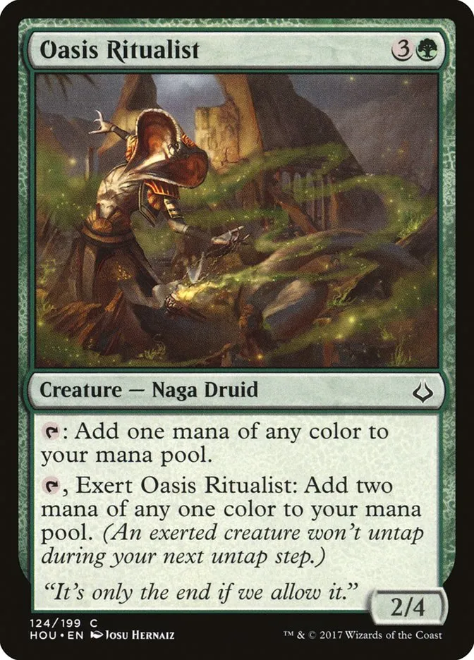 2017 Hour of Devastation Oasis Ritualist #124 common card image