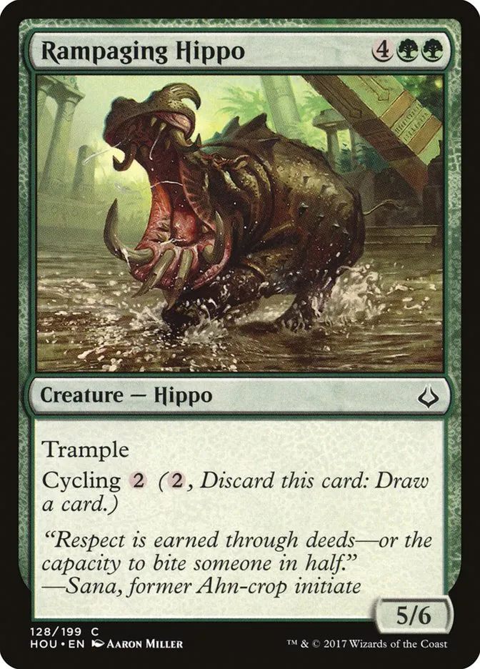 2017 Hour of Devastation Rampaging Hippo common #128 common card image