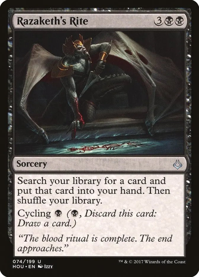 2017 Hour of Devastation Razaketh's Rite uncommon #74 uncommon card image