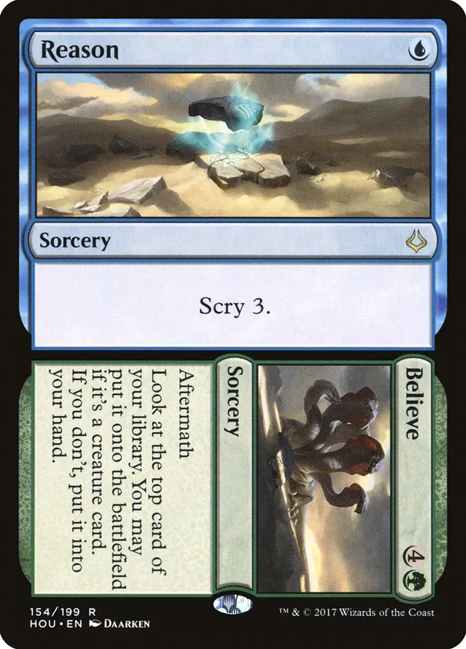 2017 Hour of Devastation Reason // Believe #154 rare card image