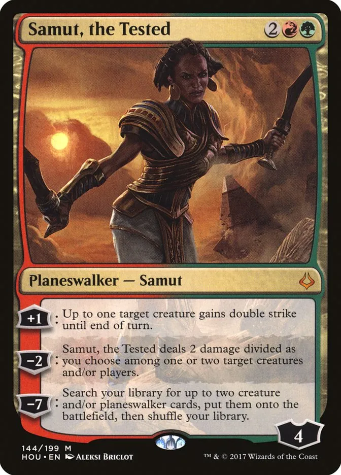 2017 Hour of Devastation Samut, the Tested #144 mythic card image