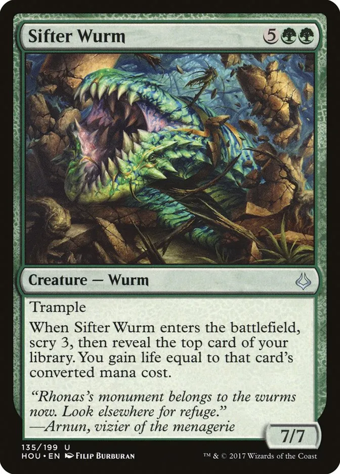 2017 Hour of Devastation Sifter Wurm #135 uncommon card image