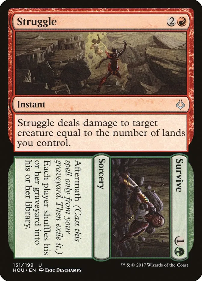 2017 Hour of Devastation Struggle // Survive uncommon #151 uncommon card image