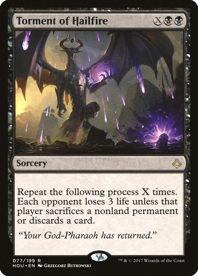 2017 Hour of Devastation Torment of Hailfire rare #77 rare card image