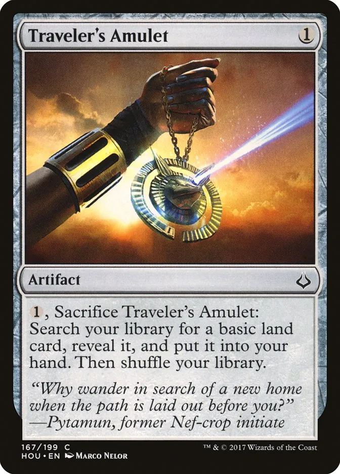2017 Hour of Devastation Traveler's Amulet #167 common card image