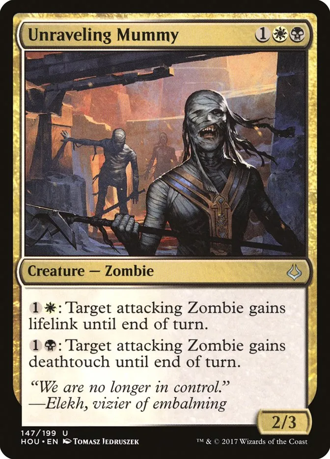 2017 Hour of Devastation Unraveling Mummy #147 uncommon card image