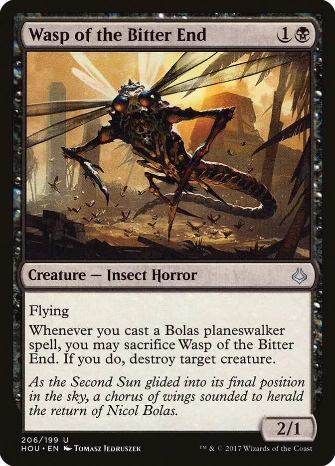 2017 Hour of Devastation Wasp of the Bitter End #206 uncommon card image