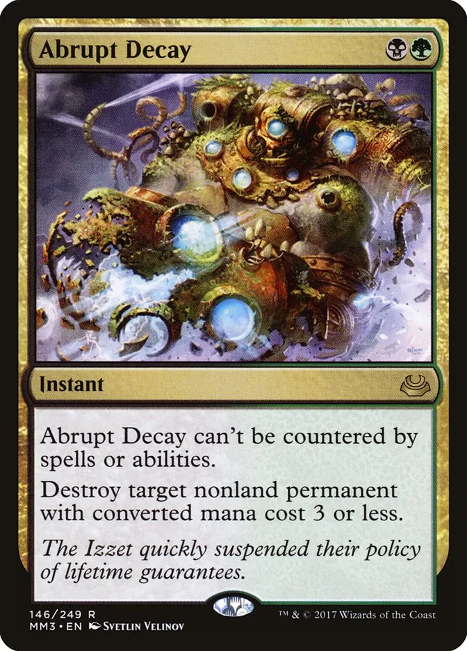 2017 Modern Masters 2017 Abrupt Decay #146 rare card image