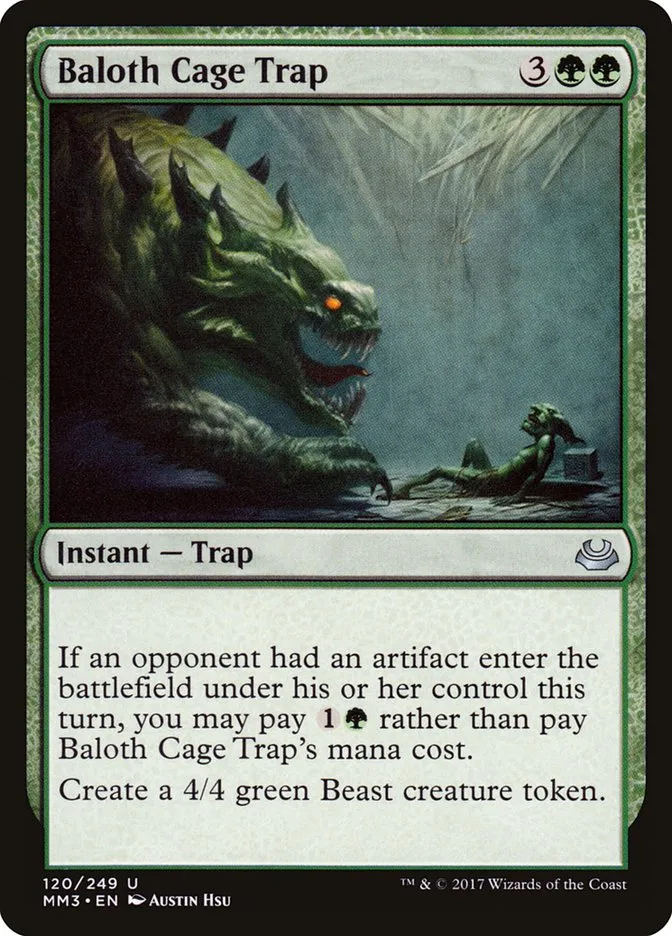 2017 Modern Masters 2017 Baloth Cage Trap #120 uncommon card image
