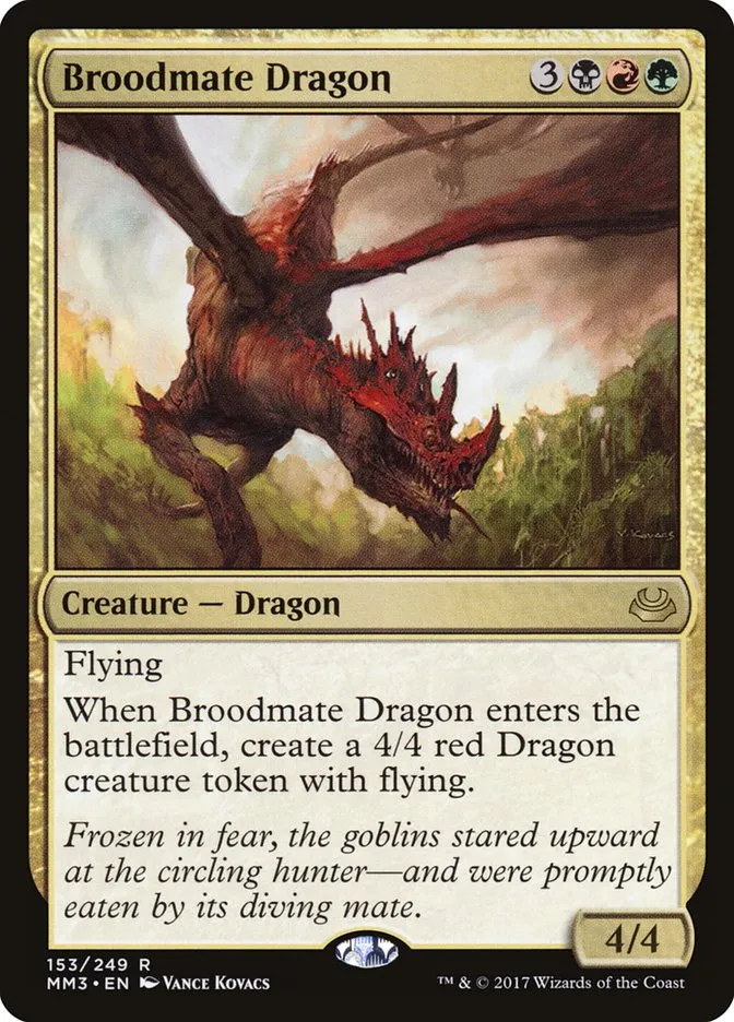 2017 Modern Masters 2017 Broodmate Dragon #153 rare card image