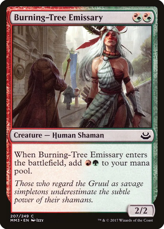 2017 Modern Masters 2017 Burning-Tree Emissary #207 common card image