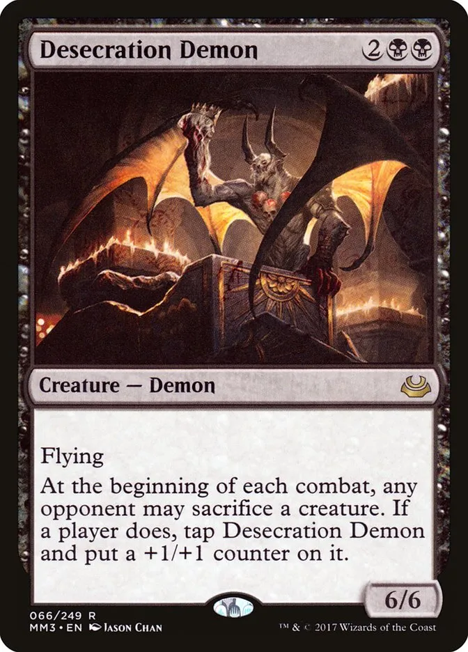 2017 Modern Masters 2017 Desecration Demon rare #66 rare card image
