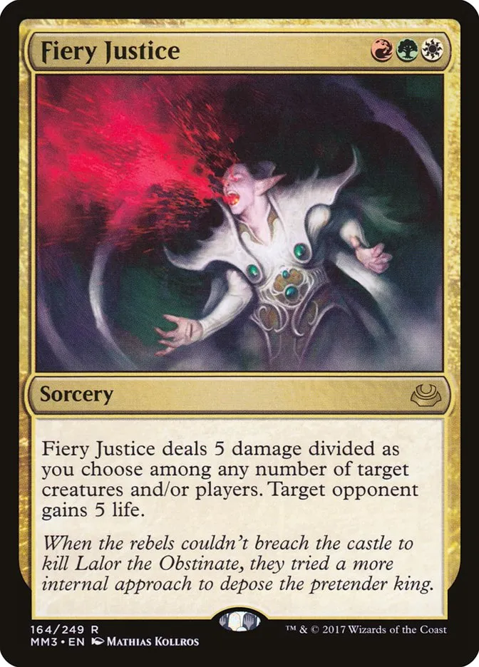 2017 Modern Masters 2017 Fiery Justice rare #164 rare card image