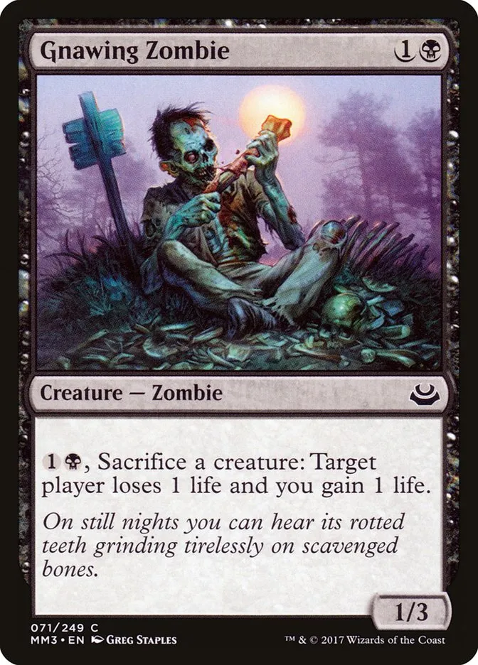 2017 Modern Masters 2017 Gnawing Zombie common #71 common card image