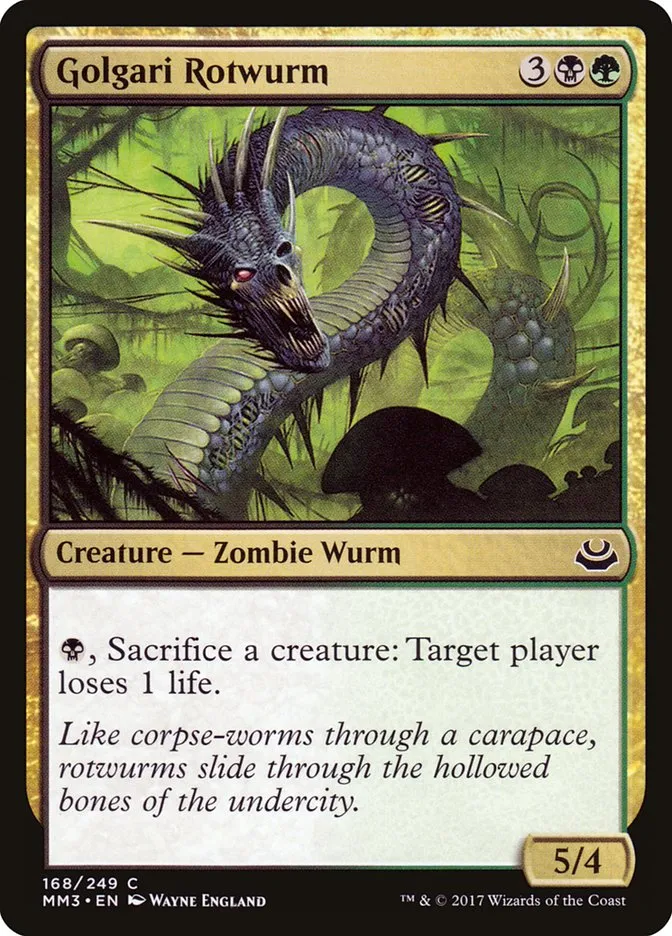 2017 Modern Masters 2017 Golgari Rotwurm #168 common card image