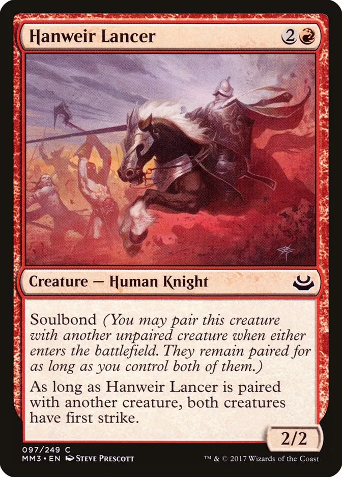 2017 Modern Masters 2017 Hanweir Lancer common #97 common card image