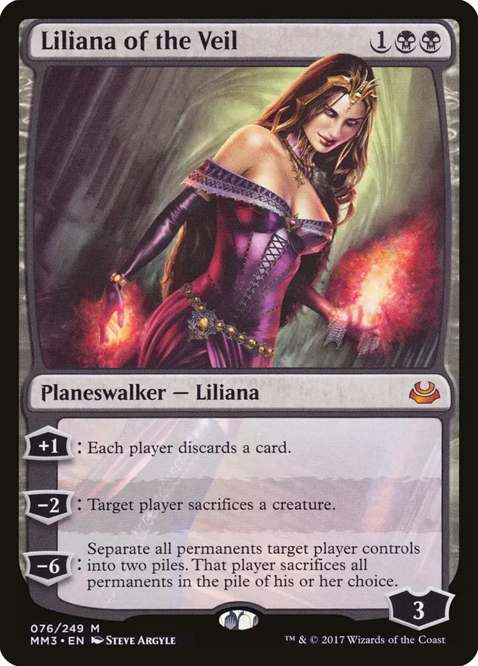 2017 Modern Masters 2017 Liliana of the Veil #76 mythic card image