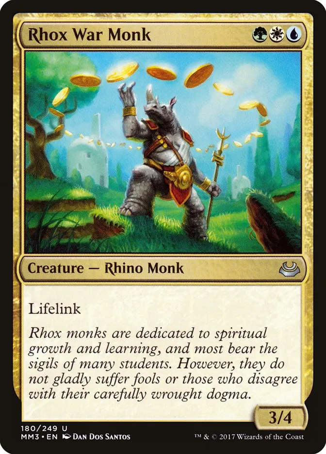 2017 Modern Masters 2017 Rhox War Monk #180 uncommon card image