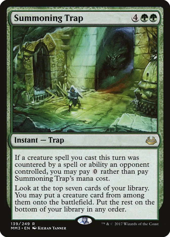 2017 Modern Masters 2017 Summoning Trap rare #139 rare card image