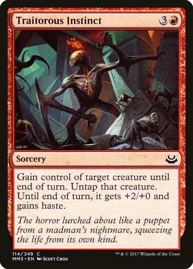 2017 Modern Masters 2017 Traitorous Instinct common #114 common card image