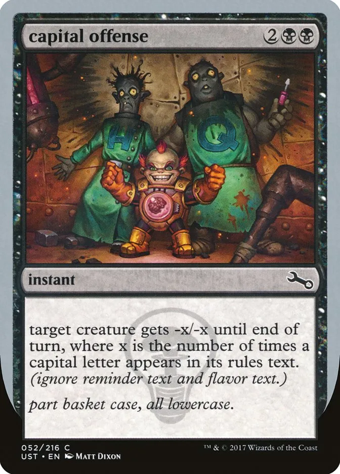 2017 Unstable capital offense common #52 common card image