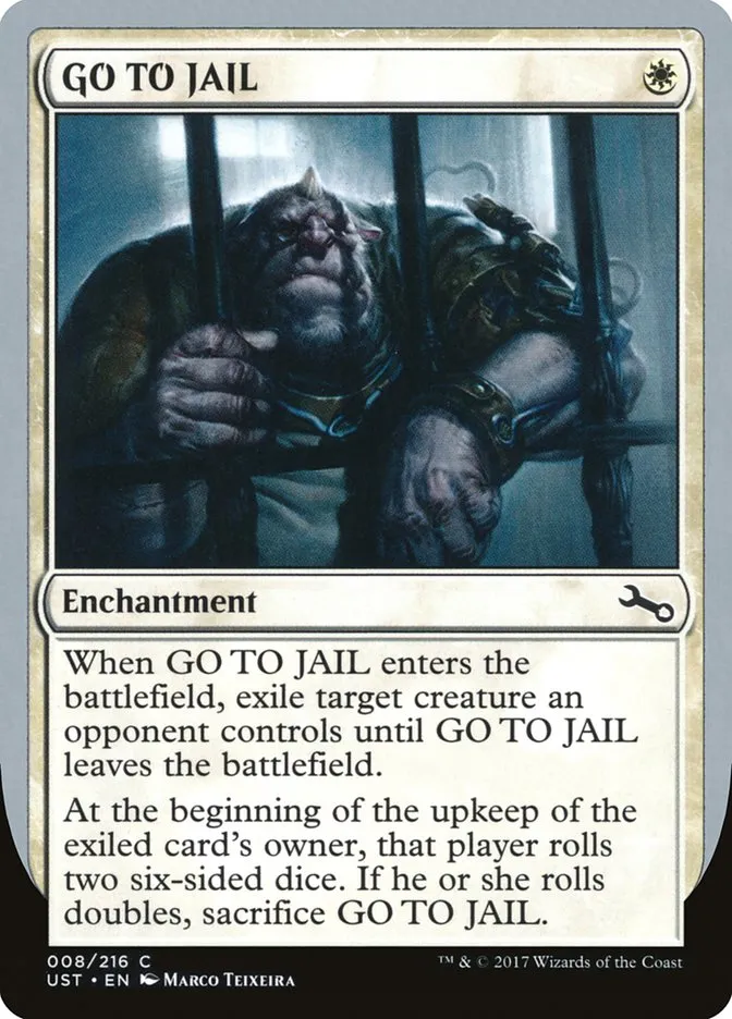 2017 Unstable GO TO JAIL common #8 common card image