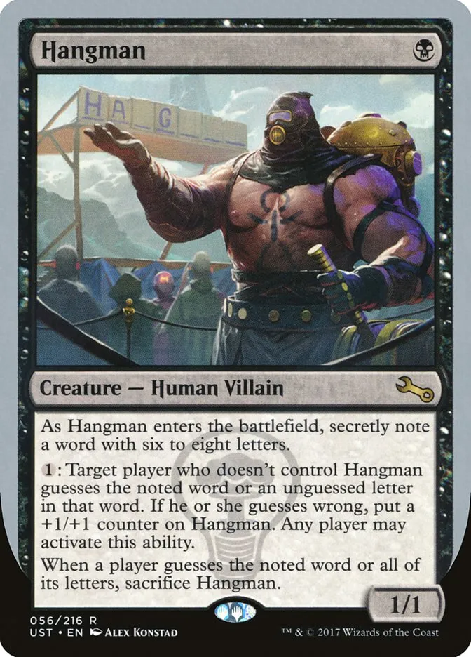2017 Unstable Hangman rare #56 rare card image