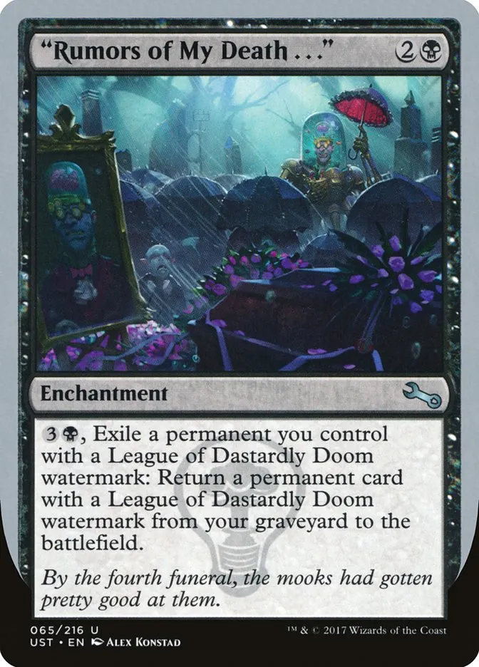 2017 Unstable "Rumors of My Death . . ." #65 uncommon card image