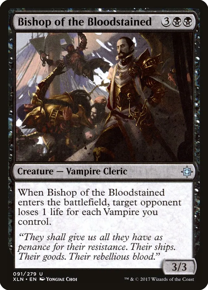 2017 Ixalan Bishop of the Bloodstained #91 uncommon card image