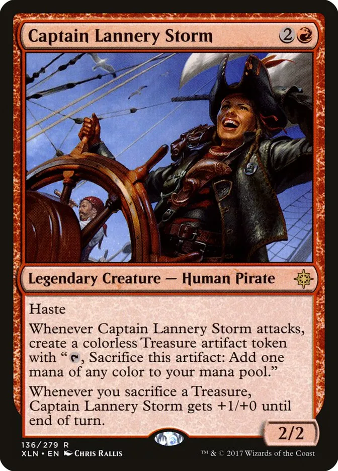 2017 Ixalan Captain Lannery Storm rare #136 rare card image