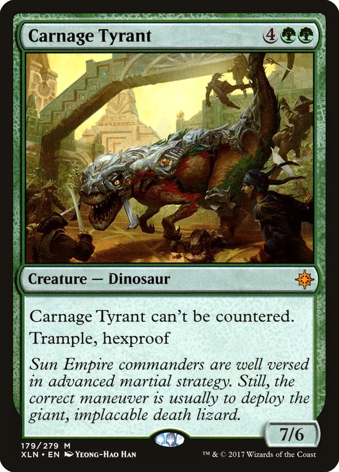 2017 Ixalan Carnage Tyrant [Foil] mythic #179 mythic card image