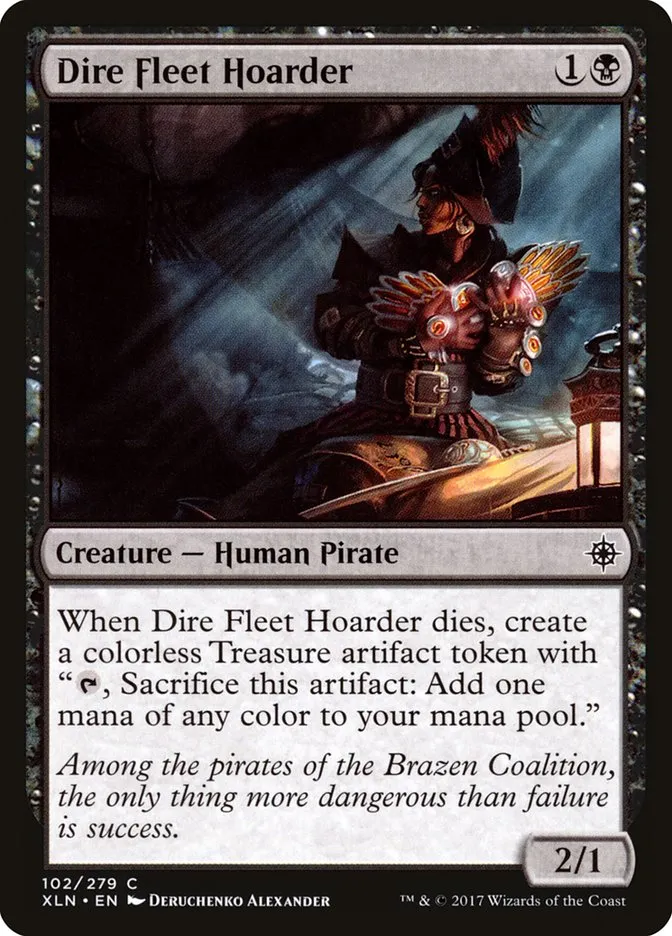 2017 Ixalan Dire Fleet Hoarder common #102 common card image