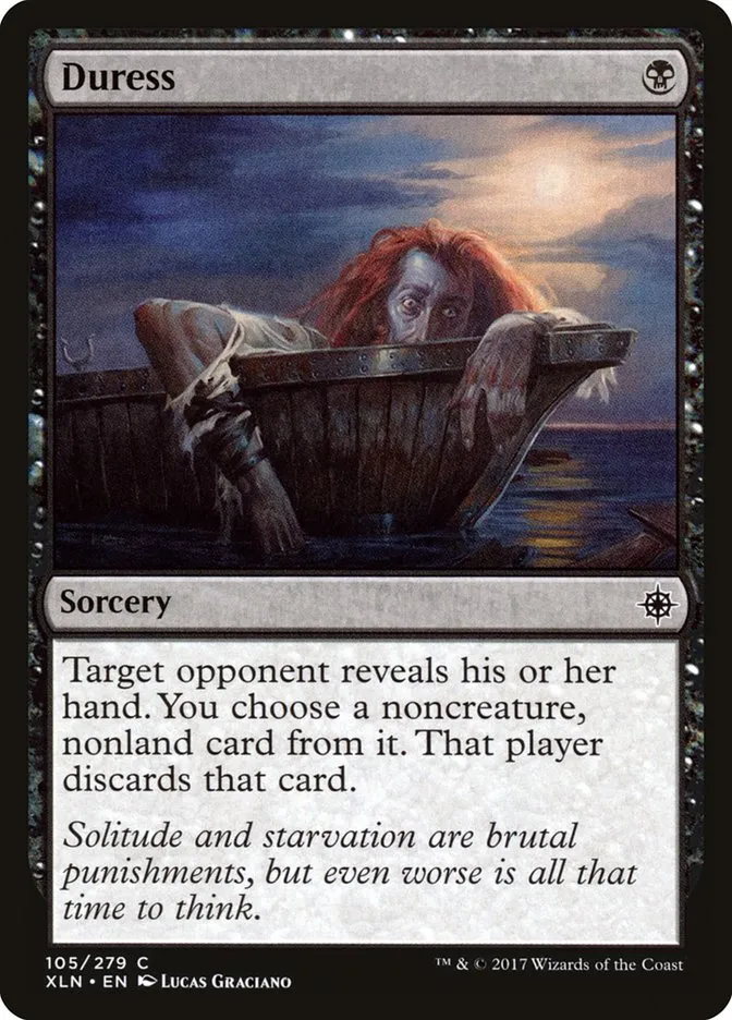 2017 Ixalan Duress common #105 common card image