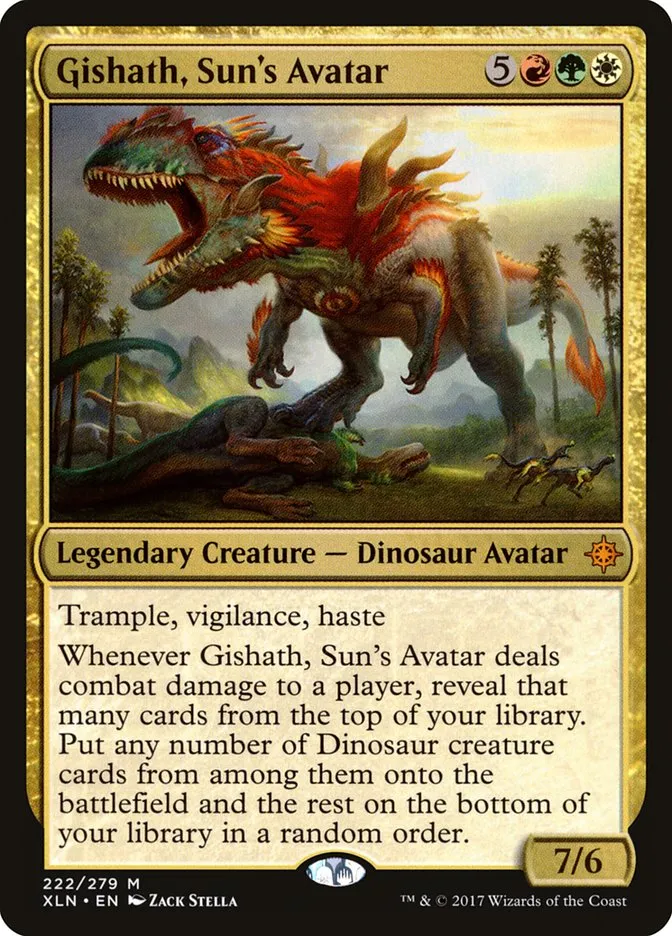 2017 Ixalan Gishath, Sun's Avatar #222 mythic card image