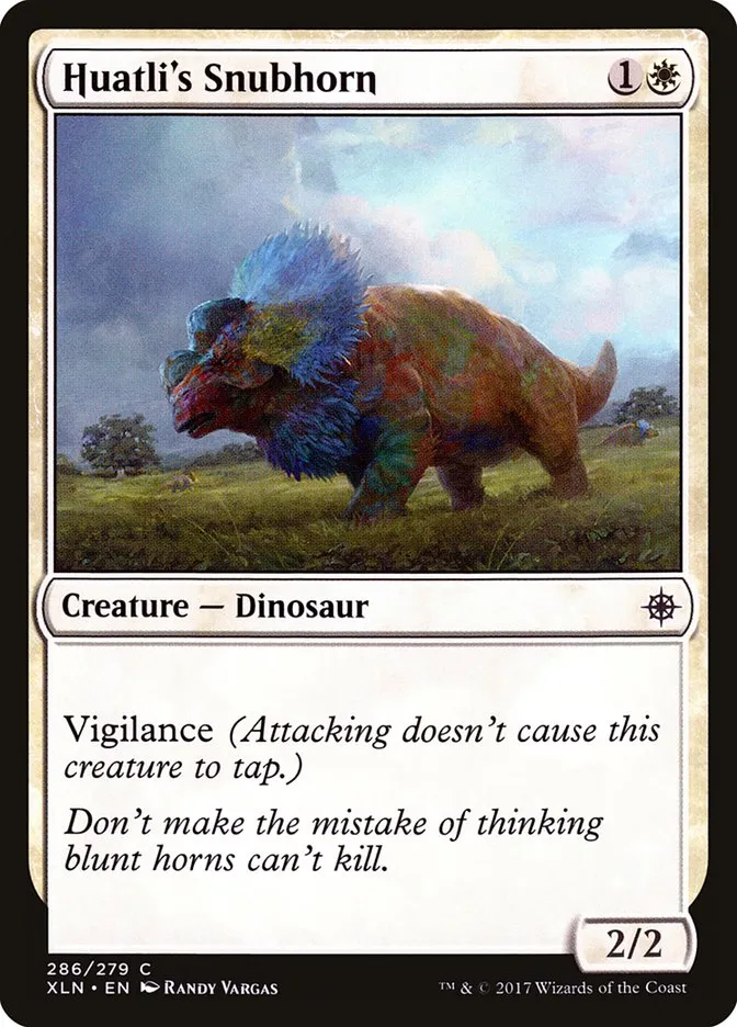 2017 Ixalan Huatli's Snubhorn #286 common card image