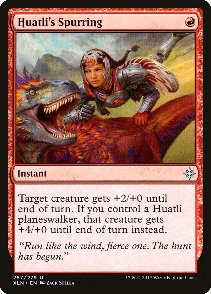 2017 Ixalan Huatli's Spurring uncommon #287 uncommon card image