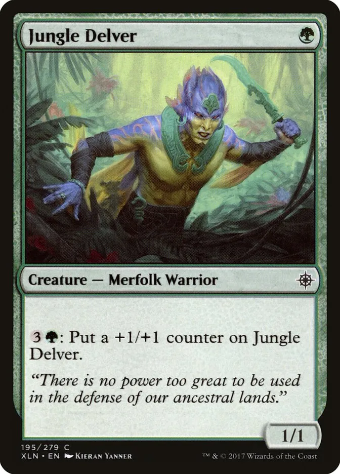 2017 Ixalan Jungle Delver #195 common card image