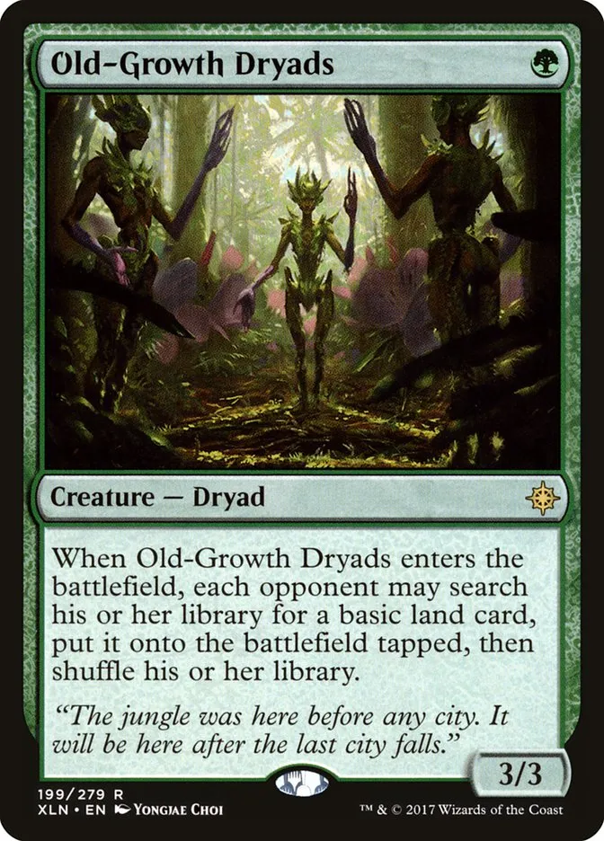2017 Ixalan Old-Growth Dryads #199 rare card image