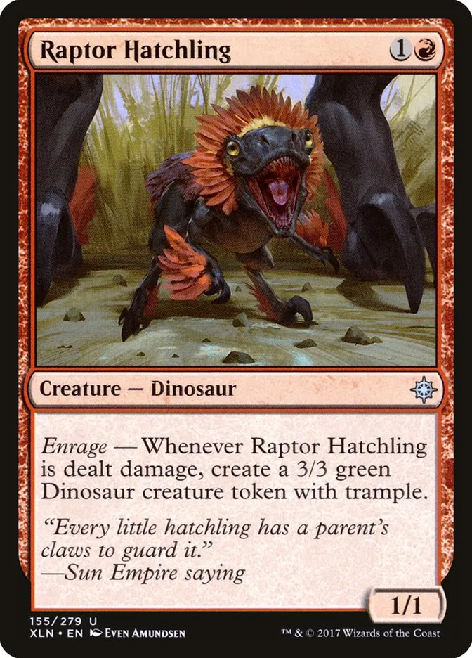 2017 Ixalan Raptor Hatchling uncommon #155 uncommon card image