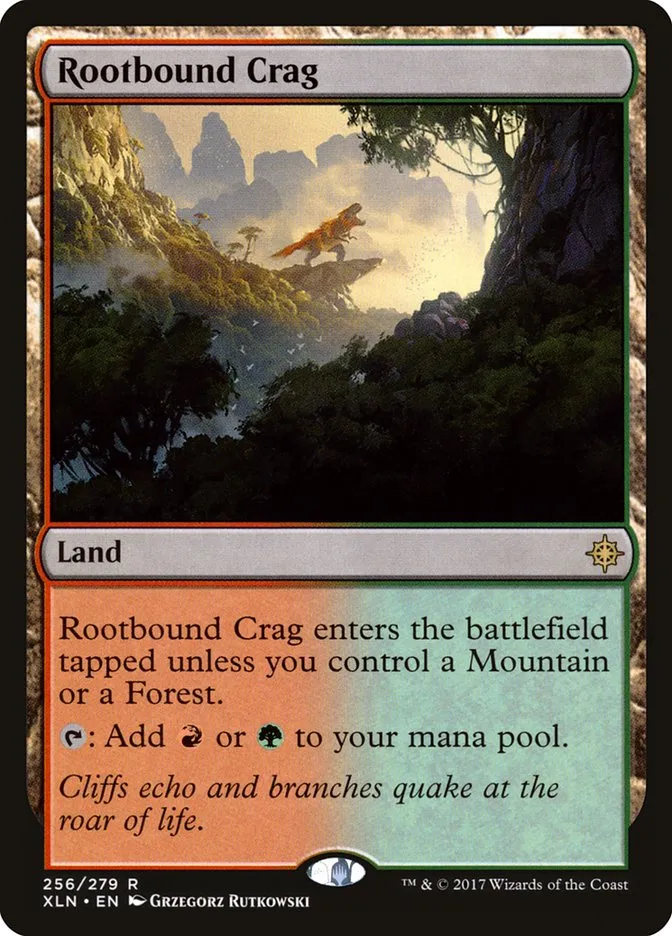 2017 Ixalan Rootbound Crag [Prerelease] rare #256 rare card image