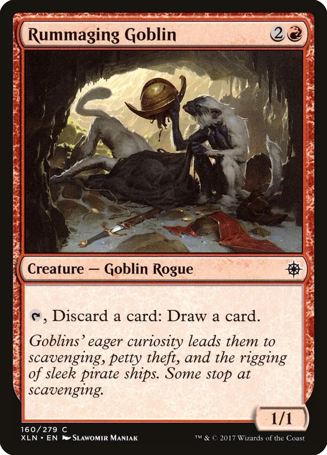 2017 Ixalan Rummaging Goblin common #160 common card image